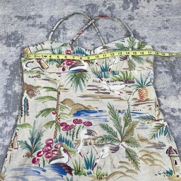 Vintage Maggie London Sweetheart Empire Waist Tropical Jungle Vacation Dress 12 - Picture 8 of 12